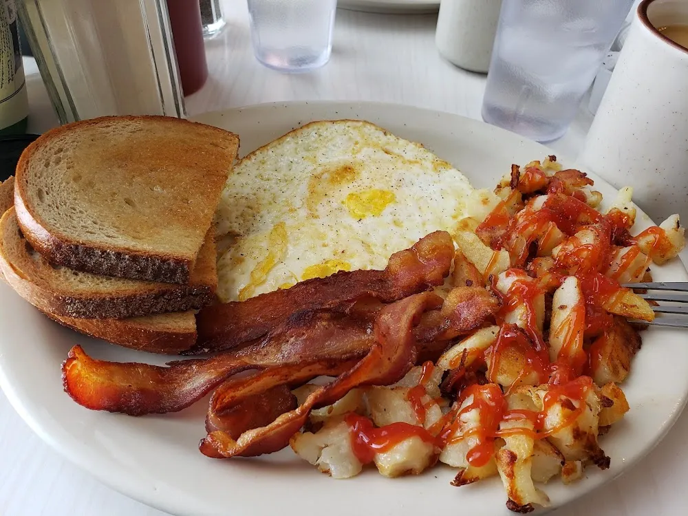Two Eggs Bacon Home Fries and Toast